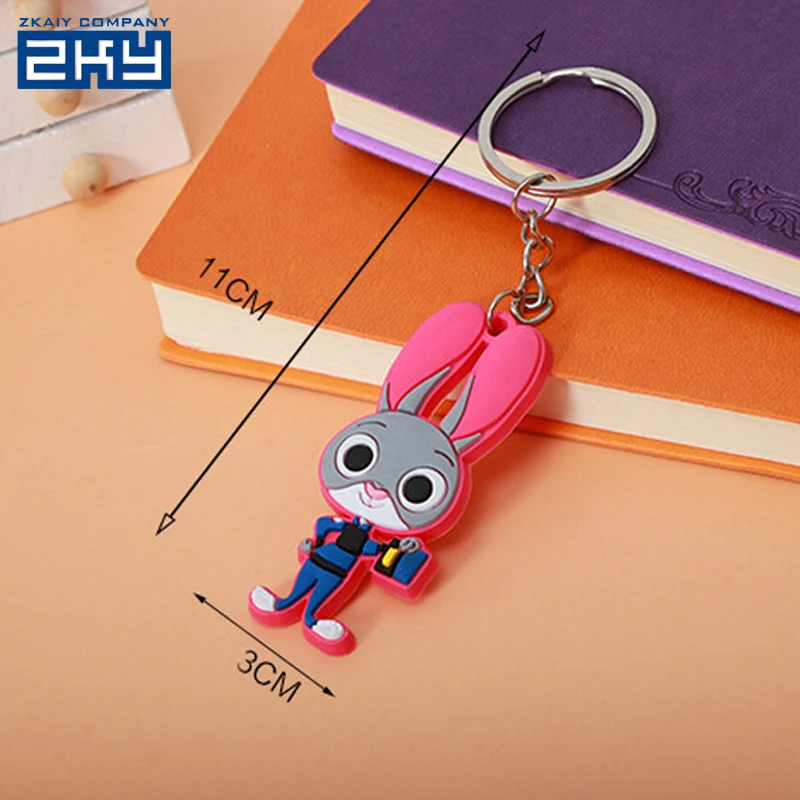 
Animal Cartoon Toys Dolls Zootopia Keyring Rubber Keyring Handbag Purse Backpack Charms Keychain Gift 