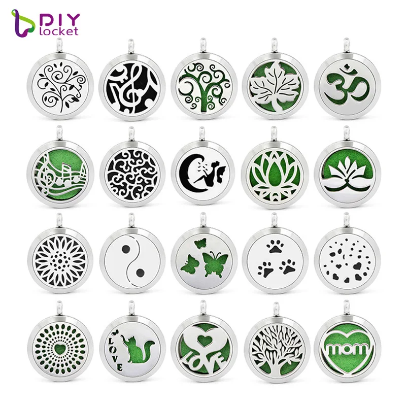 Wholesale Aromatherapy Locket Jewelry 30mm Essential Oil Diffuser Locket Pendant ,Custom Personalized Aromatherapy Locket