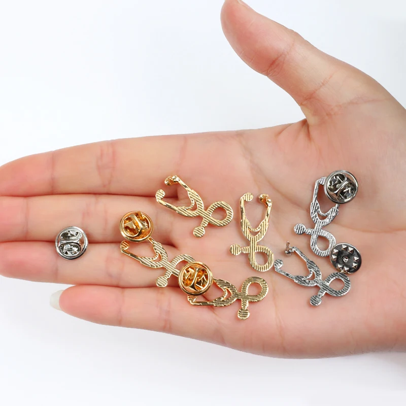 Doctor Nurse Mini Stethoscope Medical Brooch Colorful Enamel Lapel pin