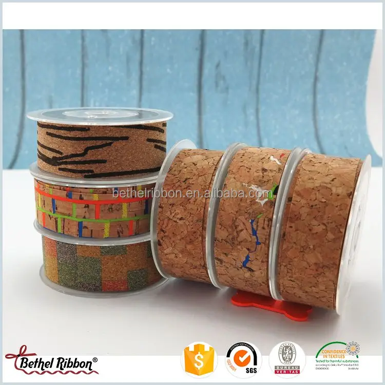 Top level best selling natural special fabric cork ribbon