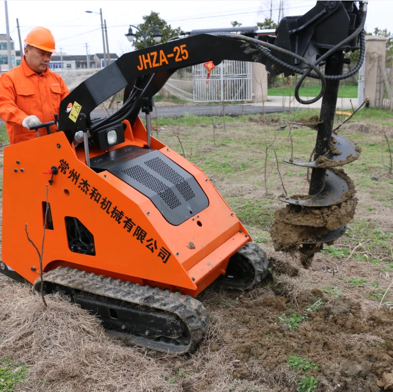 25HP  Dingo Kanga rubber tracked petrol 4 in 1 bucket mini skid steer mini digger loader
