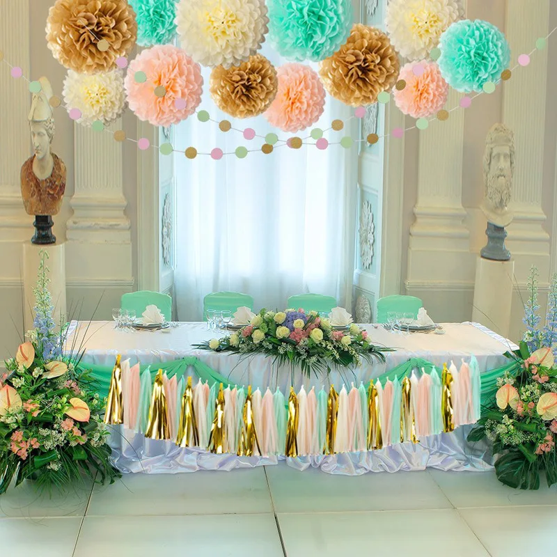 
Hot selling 4/6/8/10/12/14/16 inch hanging Paper Tissue Pom Flower for Wedding Decorations 