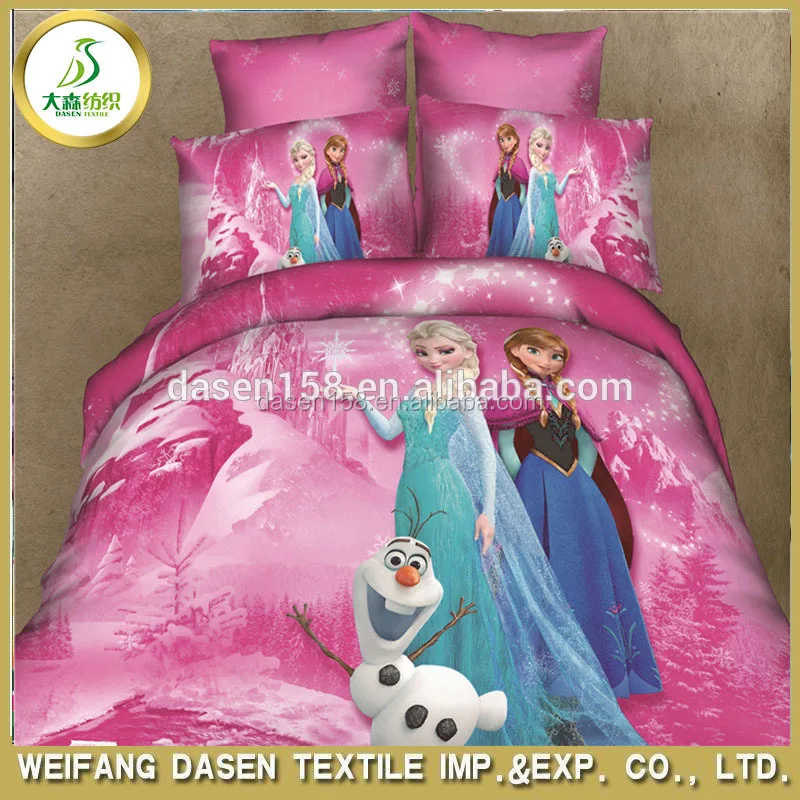 100% cotton reactive print bedding fabric with new frozen land design