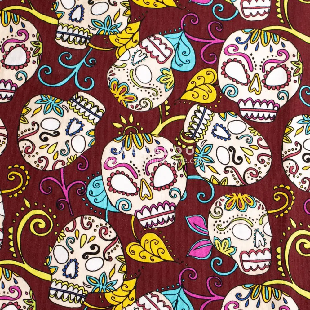 Digital print french terry cotton spandex blend fabric for hoodie