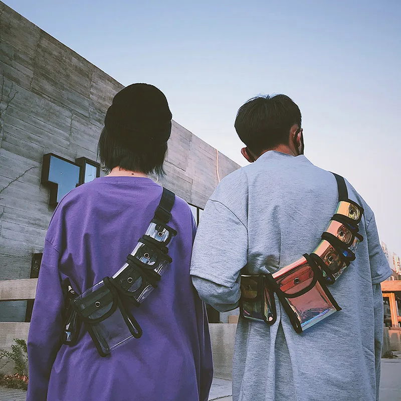 
fashion streetwear functional tactical cross shoulder bags hip hop chest rig waist bag 