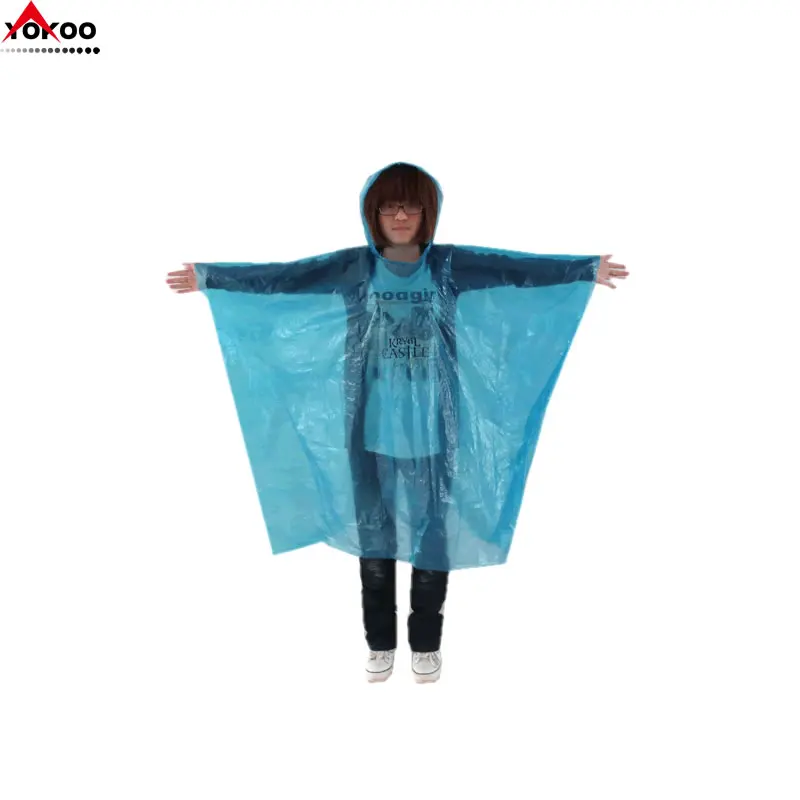 Водонепроницаемый пользовательские логотип печатных одноразовые дождевик для продвижения