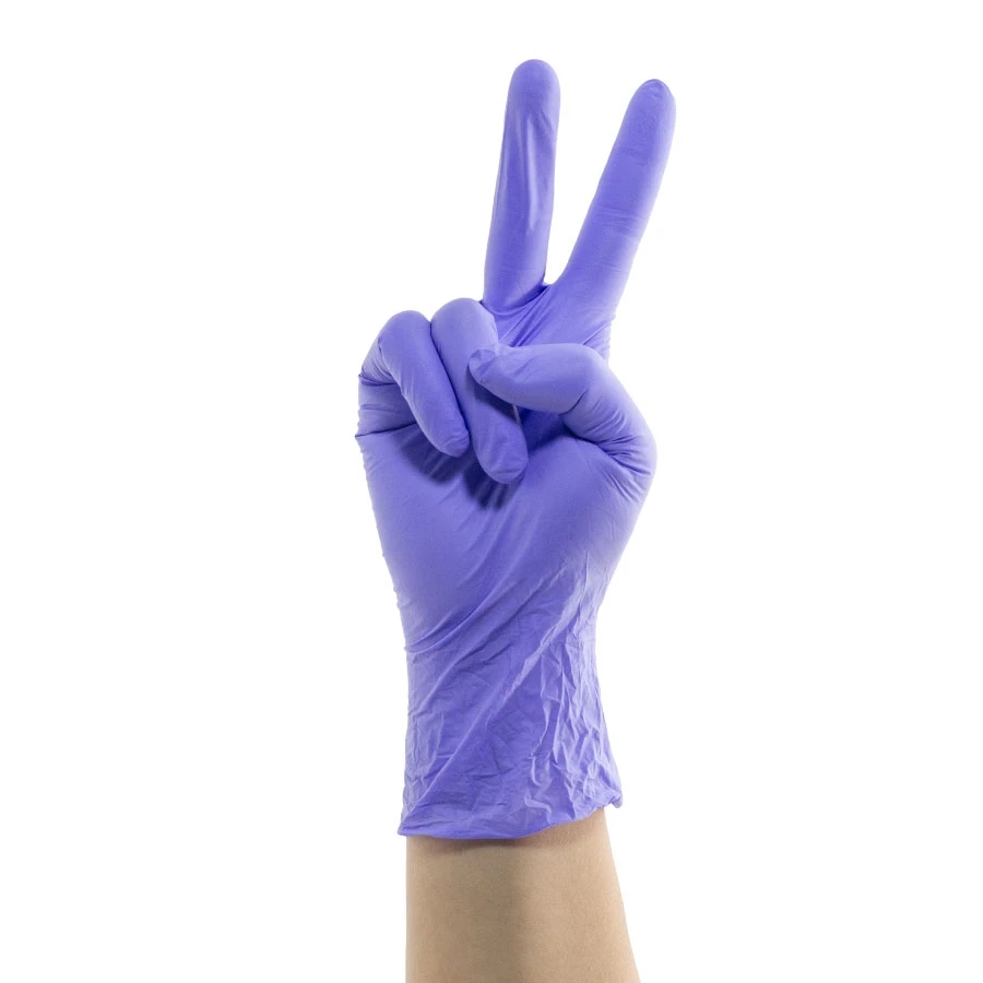 Manufacturer Food Industry Waterproof Purple Disposable Pure Nitrile Gloves