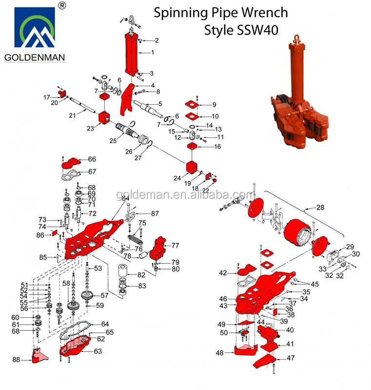 Китайский бренд SSW40 спиннинговые ключи для буровой трубы и воротника
