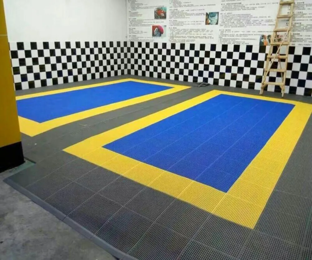 anti-slip durable pvc garage interlocking floor tiles  car wash shop floor