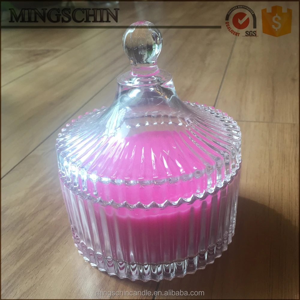 small order fragrance scented jar candles transparent crystal candle jar with lid