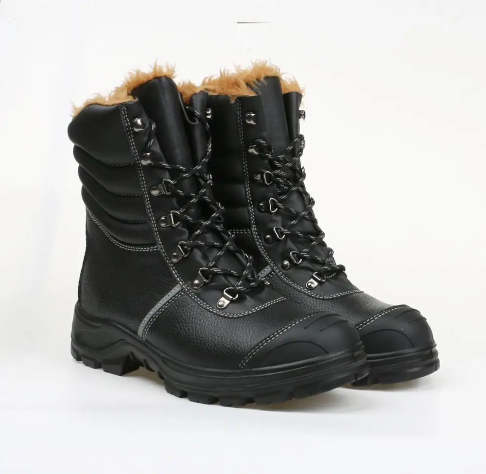 action smooth leather autumn agricultural activity rubber cold resistant steel toe cap winter working safety shoes