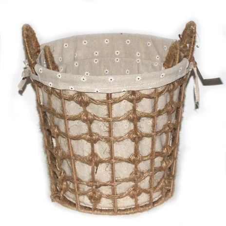 straw rope weaving storage basket
