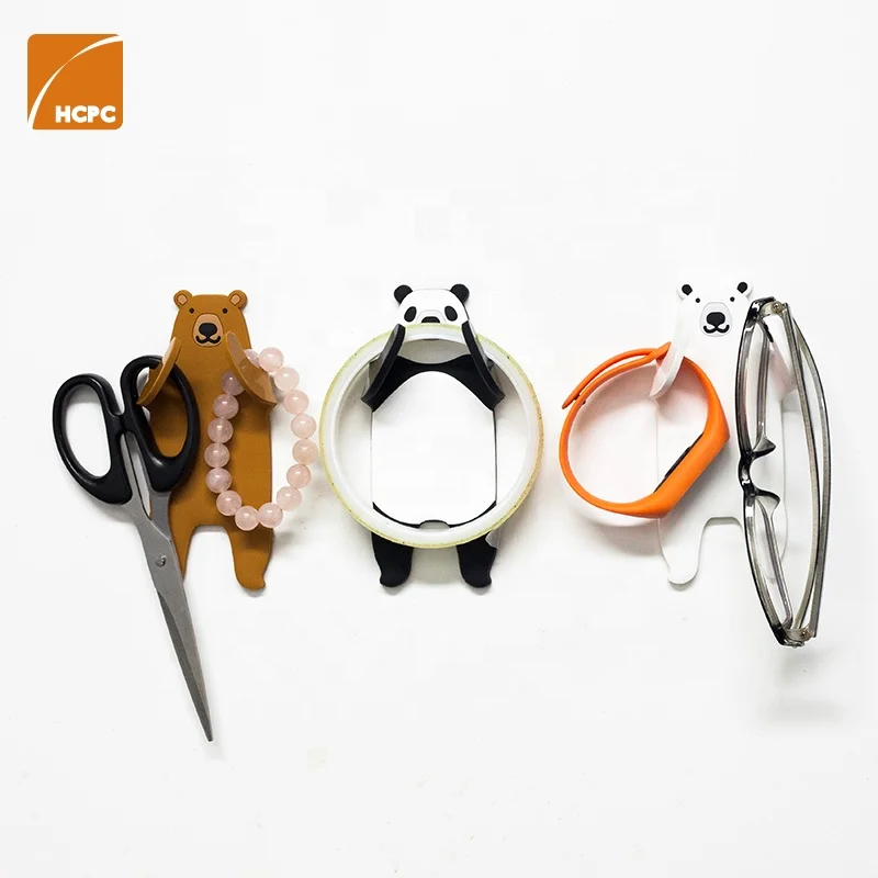 Self adhesive 3D PVC Lovely Cat Refrigerator with Tail Hook, Kitchen Decor Hanger,Office Whiteboard Stickers, Key Holder