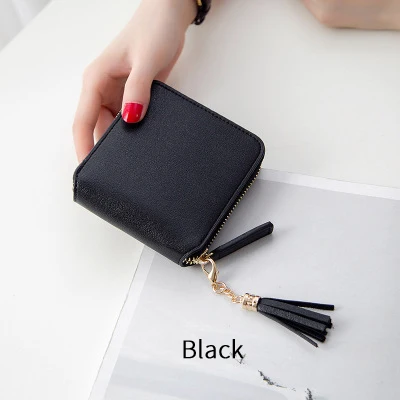 MIYIN Short Wallet Student New Fashionable and Beautiful Simple Zipper and tassel Small Wallet ladies wallets