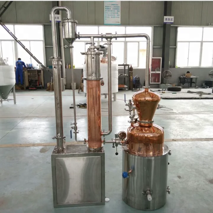 Red Copper Alcohol Distiller with Monobloc Pot and Column