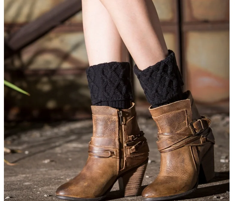 Fashion custom winter knitted women boot cuffs