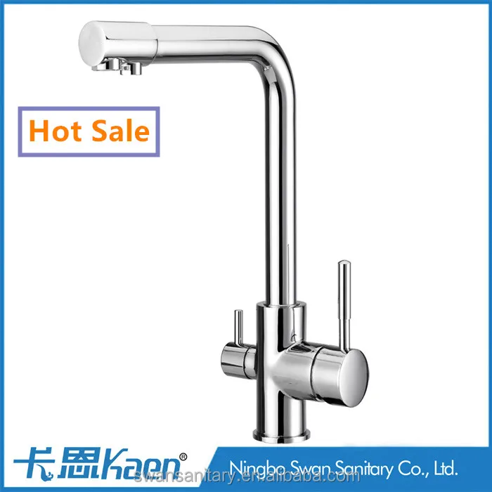 
Wholesale Suppliers Dual Handle Kitchen Chrome 3 Way Ro Water Filter Ridge Kitchen Faucet 
