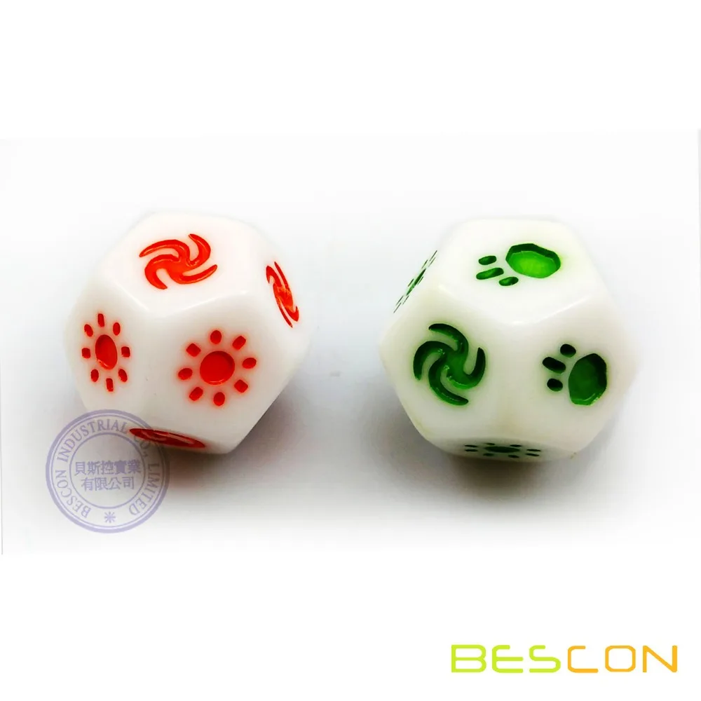 Custom Engraved Polyhedral 12 Sided Dice with Colorful Painting