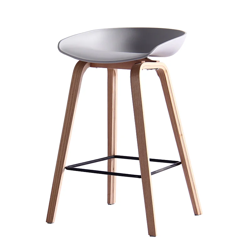 High Quality Bar Taburesi Bent Wood Legs Cafe Stool White Bar Chair