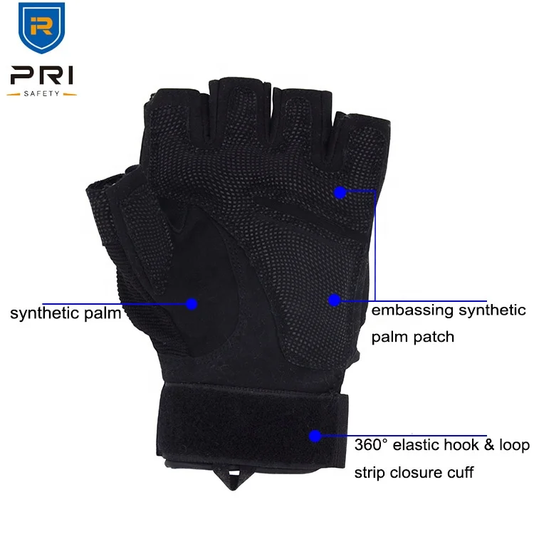 PRI Long Wrap Fingerless Black Camo Motocross Tactical Driver Gloves Leather, Tactical gloves