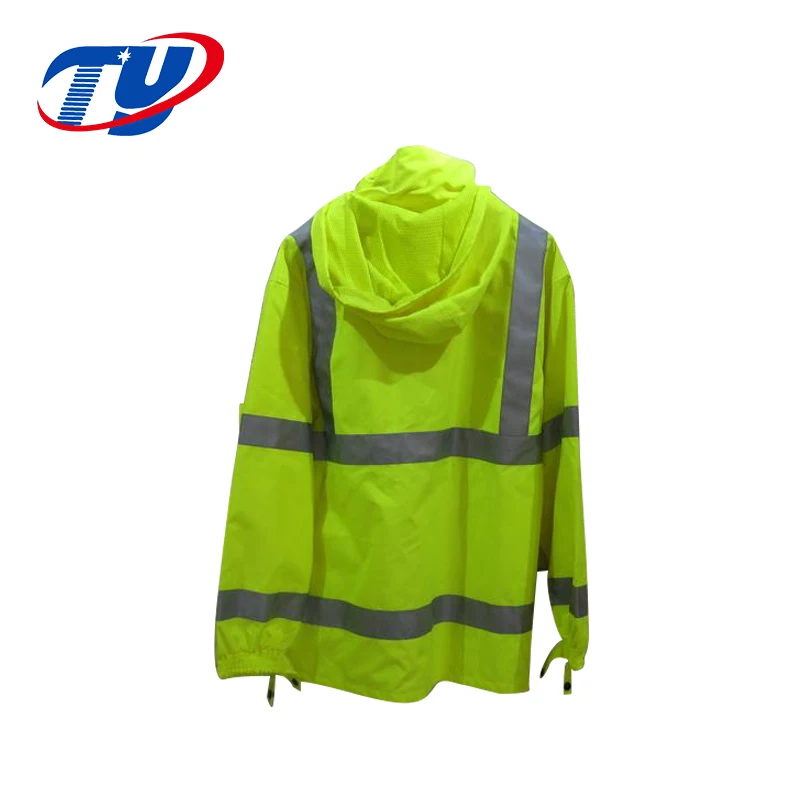 Yellow Mens Safety Reflective Winter Jacket Coat