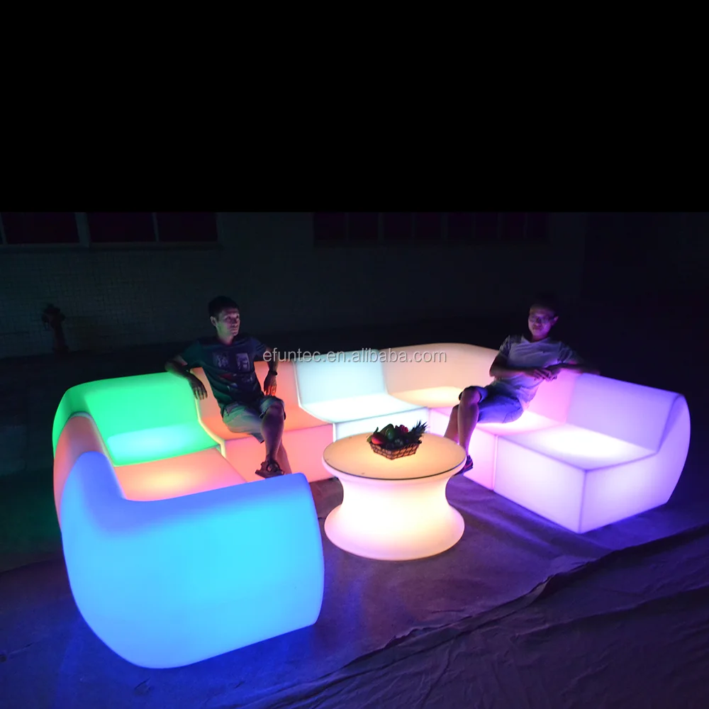 bar nightclub furniture set 16 colors changing illuminated led sectional sofas with remote control