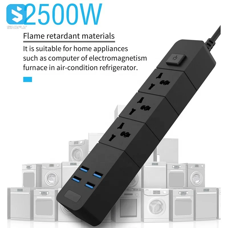 
Amazon hot sale power socket with 4 USB ports charging station extension socket 