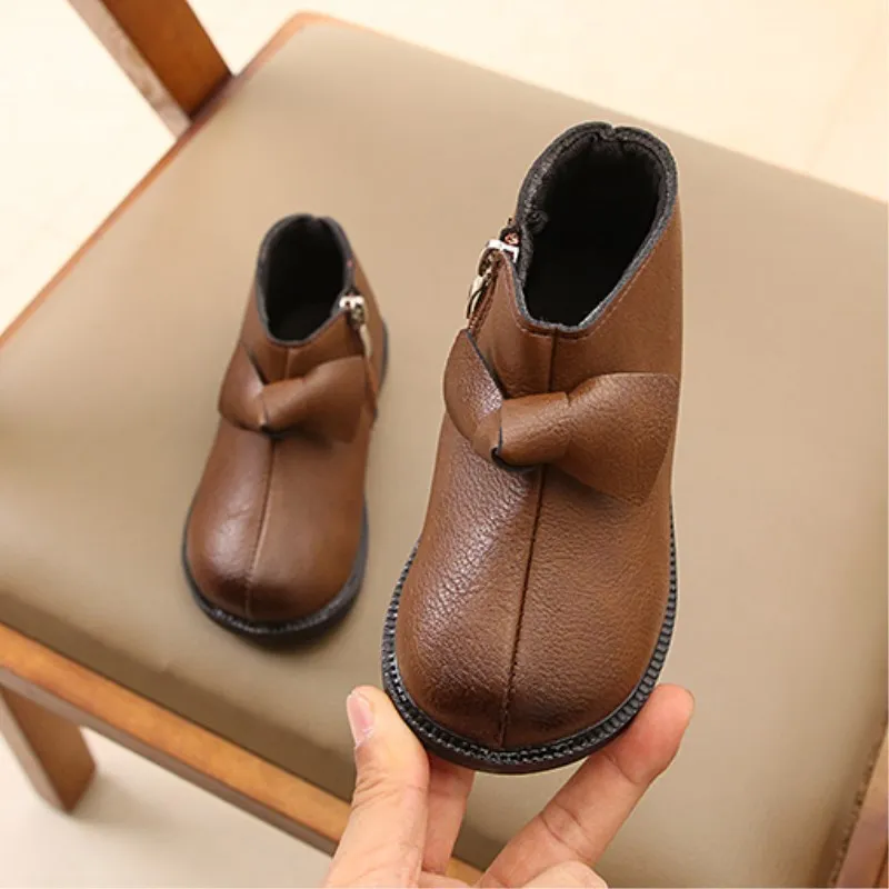 Hot selling girl fashion princess warm boot shoe children bowknot boot