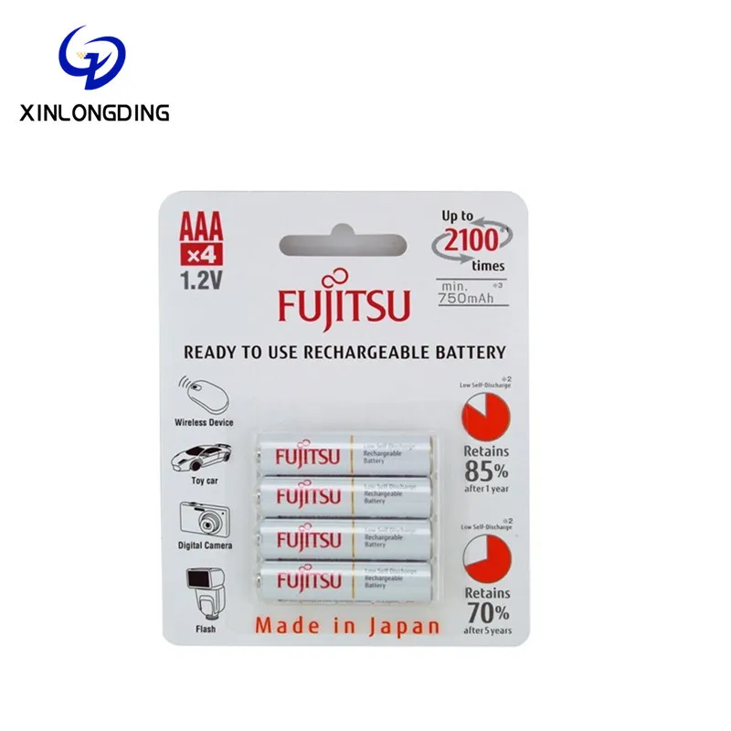 XLD Wholesale Fujitsu Ready-to-use AA Rechargeable NiMH 1.2V Min1900mAh Batteries