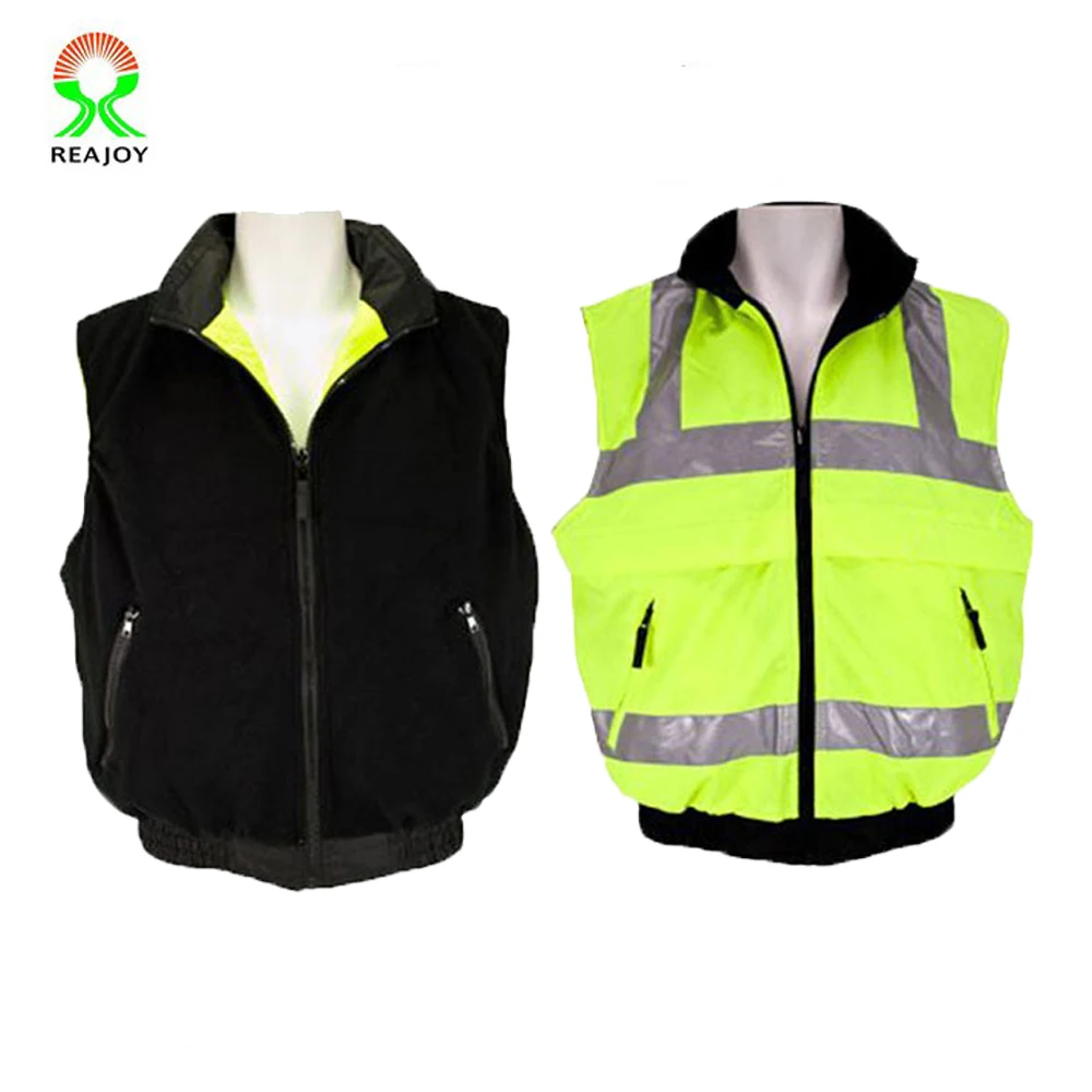 hot sale high visibility winter reversible safety vest jacket