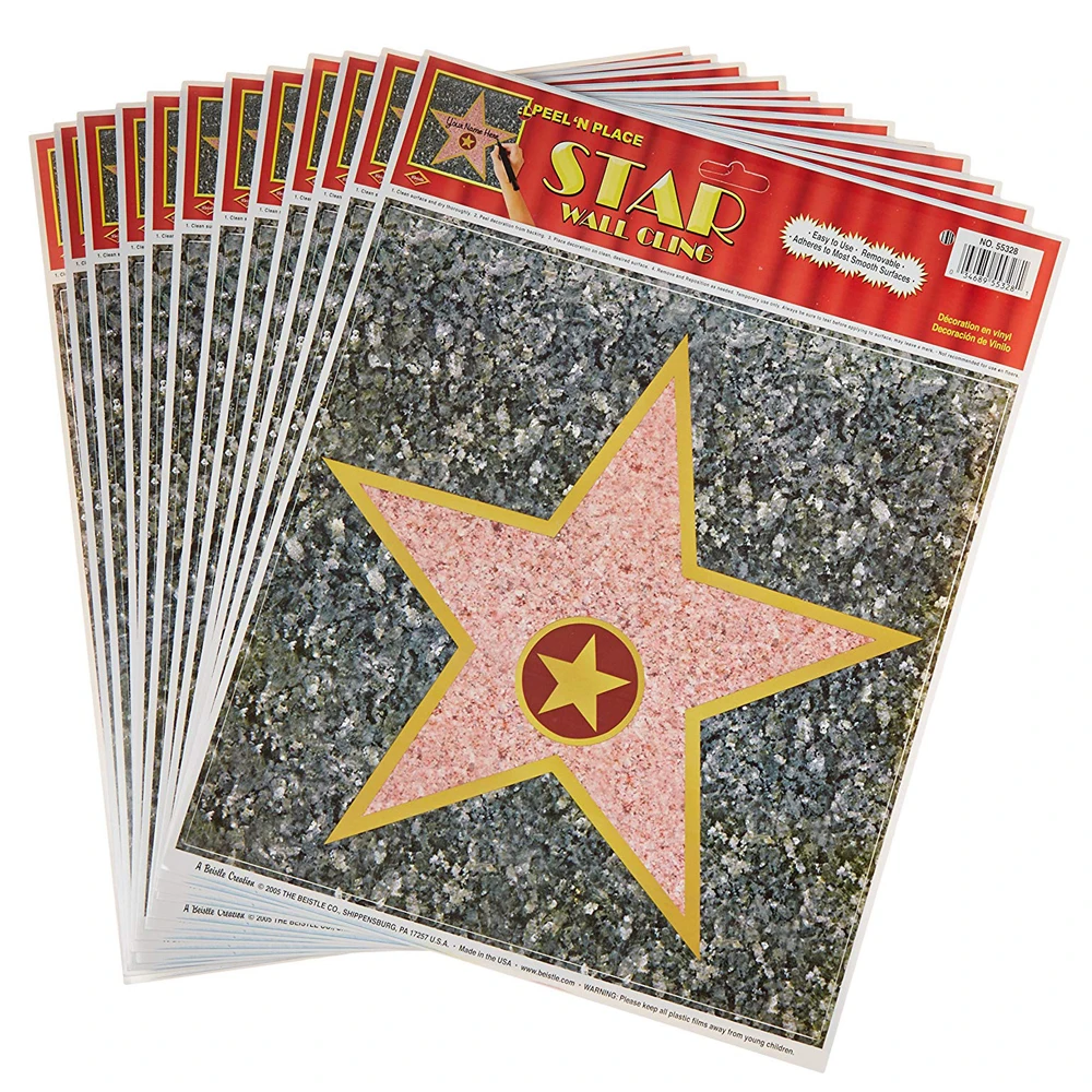 Removable (12 Pack) Personalize Your Own  Fame Decor Kit Hollywood Stars Sticker