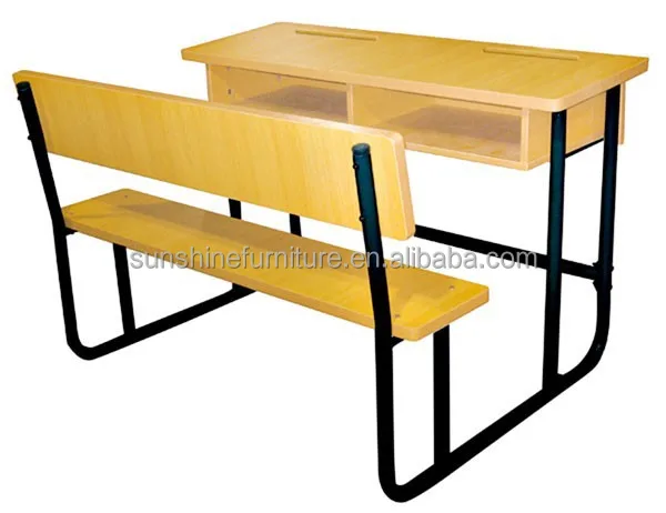 
2015 newly stable wood double school table bench, school desk, with bench school shelf desk and chair for students 