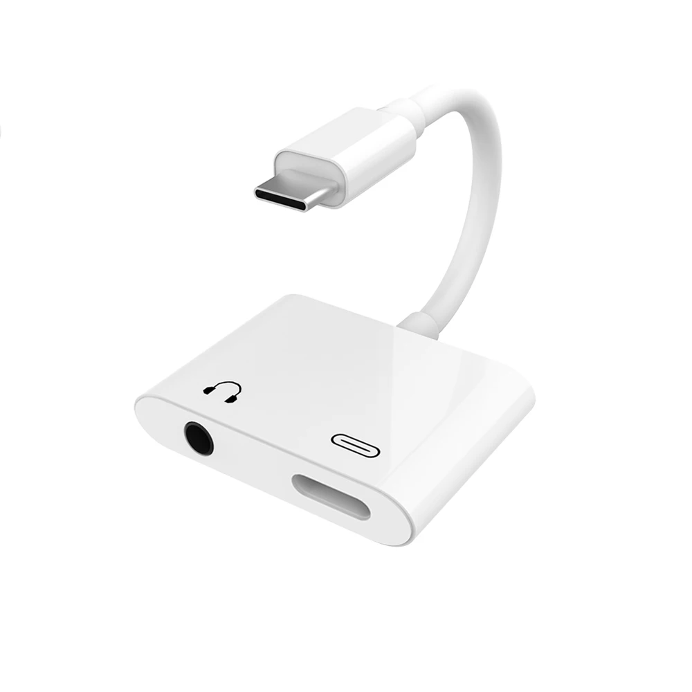 Digital USB c audio adapter 2 in 1 PD fast charge usb type c to 3.5mm headphone audio adapter for Pixel 2 Huawei P20, iPad Pro