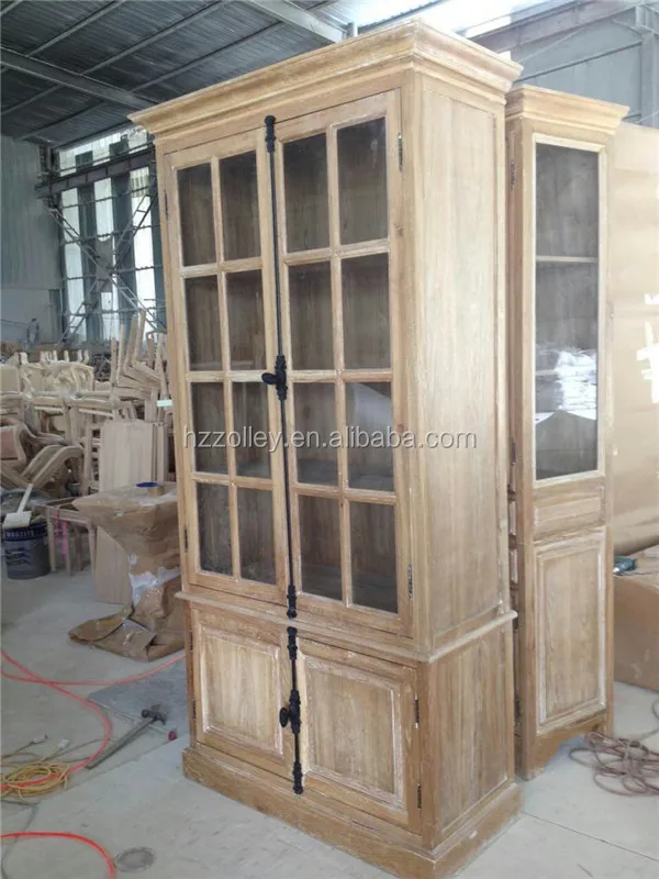 Wooden Bookcase with Glass Doors Wood Type Black French Bookcase
