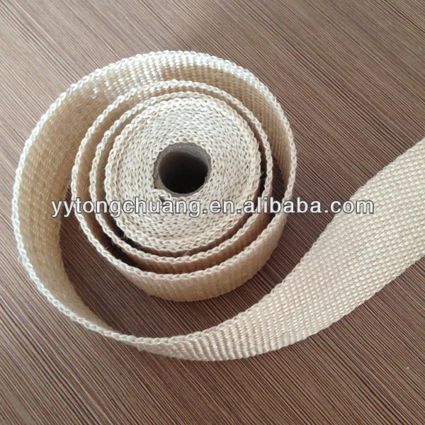 exhaust insulating wrap/texturized fiber glass tape with HEAT TREATMENT