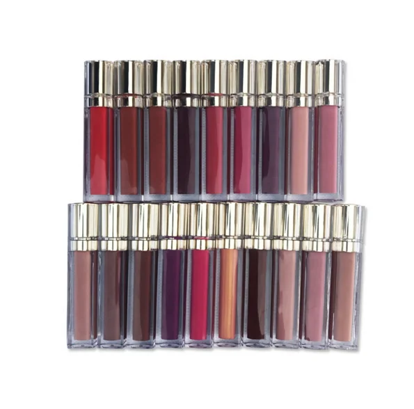 OEM Factory price 20Colors cream lip gloss organic square lip tint Liquid Lipstick gold top container private label
