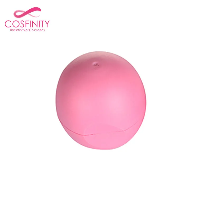 Factory direct plastic cute round waterproof cosmetic package pink empty lip balm ball container