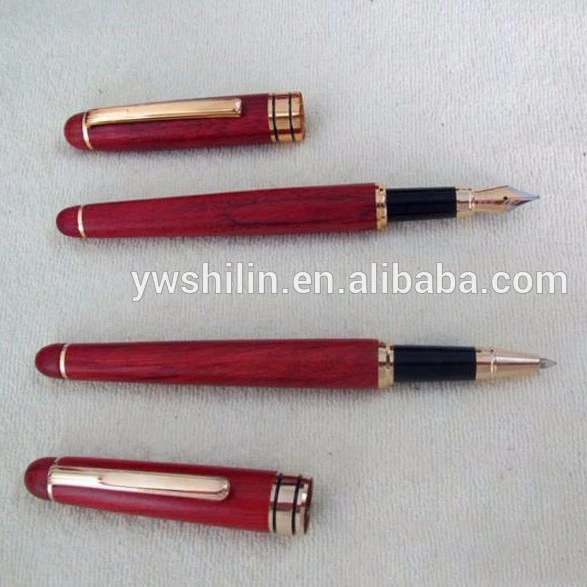 high quality Promotional mahogany wooden fountain pen and wooden roller pen