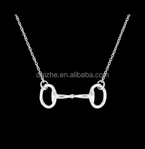 High Quality Horse Jewelry 925 Sterling Silver D-Ring Snaffle Bit Necklace Valentine Gifts