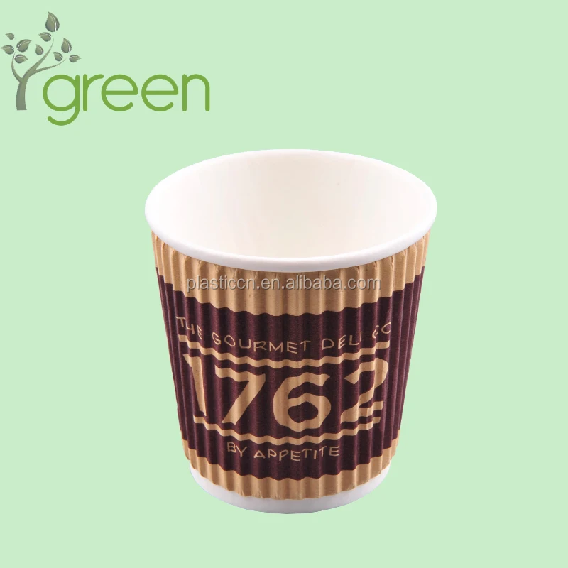 arabic Paper Cup Ripple Wall 4OZ/6.5OZ/8OZ/12oz DISPOSABLE custom printed coffee cup for UAE