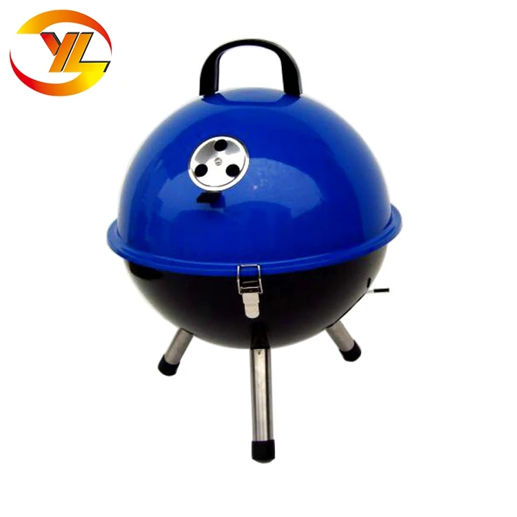 wholesales 12 14 inch portable charcoal bbq grill round mini ball shape iron collapsible tabletop small camp picnic hiking stove