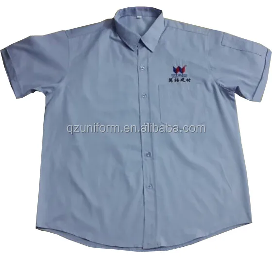 Custom Wrinkle Free Embroidery Logo Workwear Tops Corporation Office Uniform Shirts