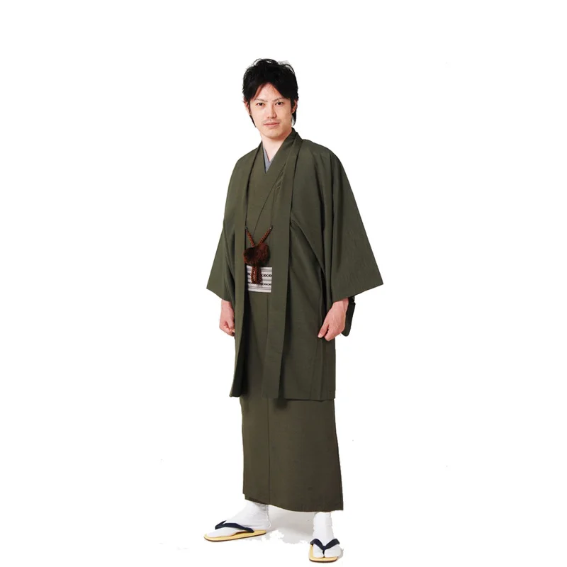 
Japanese traditional warrior silk cotton formal men wear Kimono Yukata bath robe performance wear customize ethnic costume 