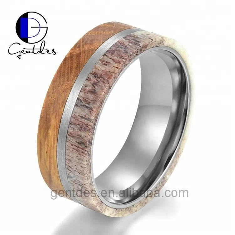 Ювелирные изделия Gentdes, титановое обручальное кольцо с рогами и виски, деревянное кольцо