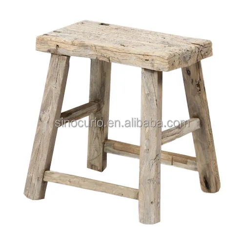 Chinese antique vintage rustic natural original recycle wood stool