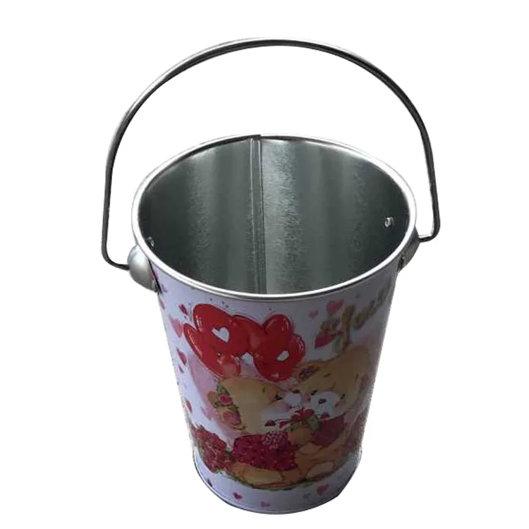 Необычный изготовленный на заказ Печатный оловянный контейнер для попкорна конфеты металлическое ведро льда
