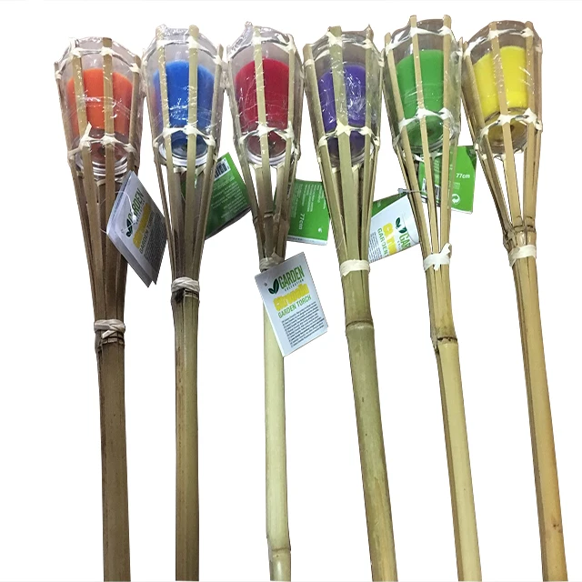bamboo tiki  torch garden festival torch candle torch