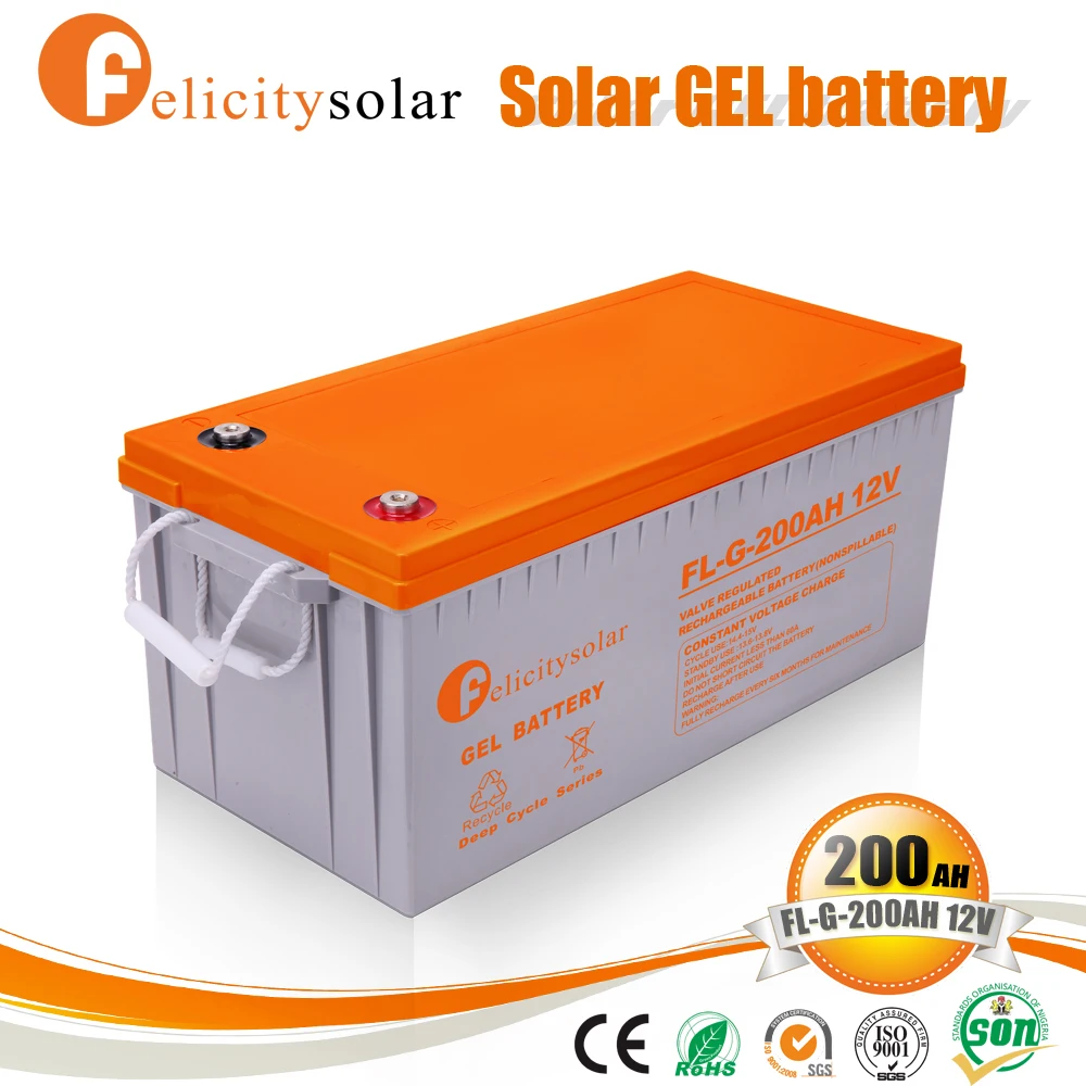200Ah 12v GEL Solar Energy Storage Battery for Home Solar System With WiFi Regulated