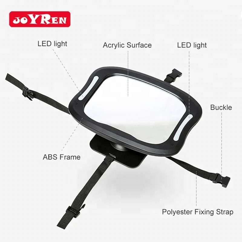 Top Sale Abs Safety Back Seat Baby Car Mirror With Light
