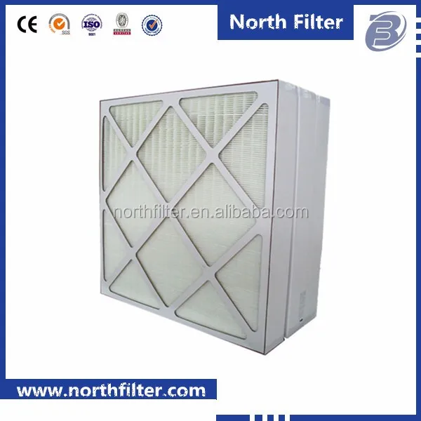 HEPA air filter 610-610-69mm(99.97%) H13 glass fiber media mini-pleated panel filter(aluminum frame) for HAVC system
